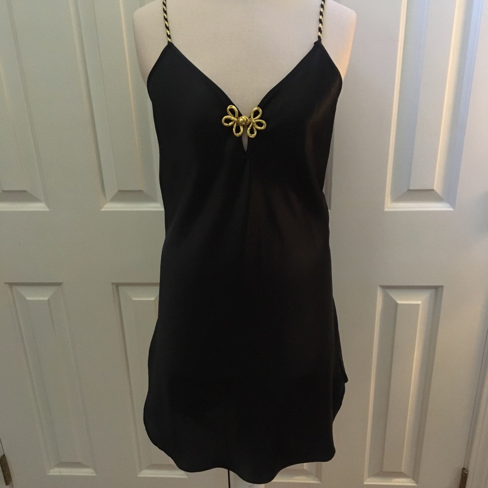 Black Satiny Chemise Dress/Nightgown sz M